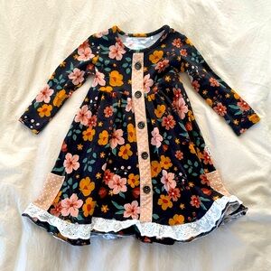 39 - Gigi & Max Elena Floral & Anna Dot Button Dress - 18 mos